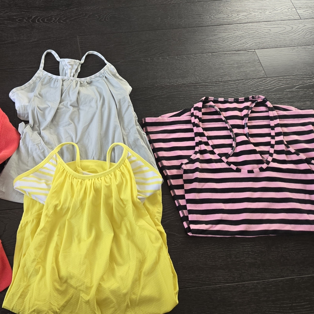 lululemon athletica Tank Tops - White, Yellow, Pink and Black